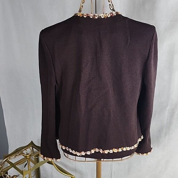 St. John Vintage Chocolate Brown by Sweater Jacket Coat Blazer Old Money - Picture 9 of 16